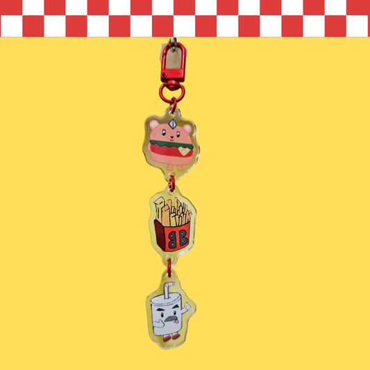 Kuma Bear & Soda Pops dangle keychain (3 pieces in one)