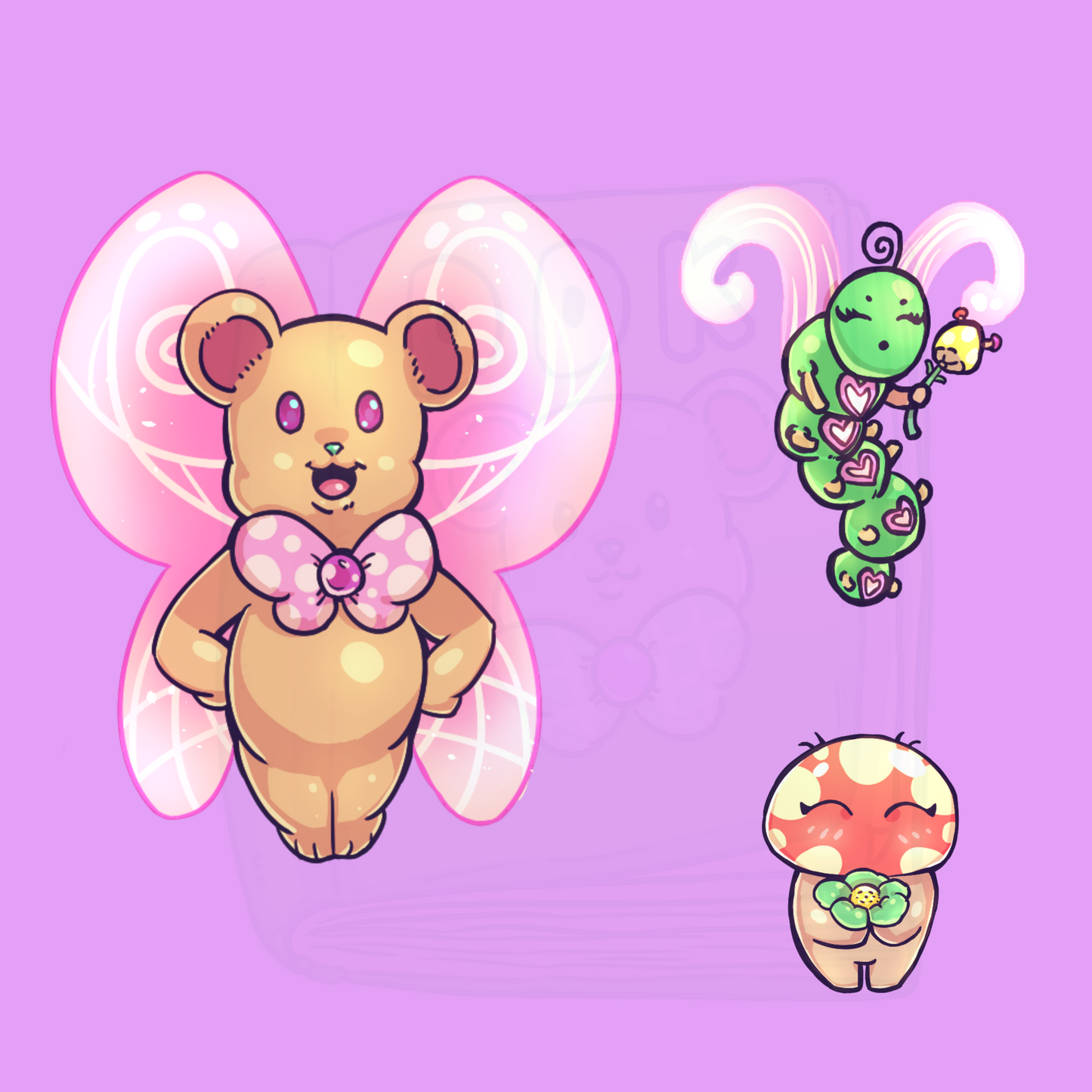 FaeriKingdom: Caramel and friends dangle keychain (3 pieces in one)